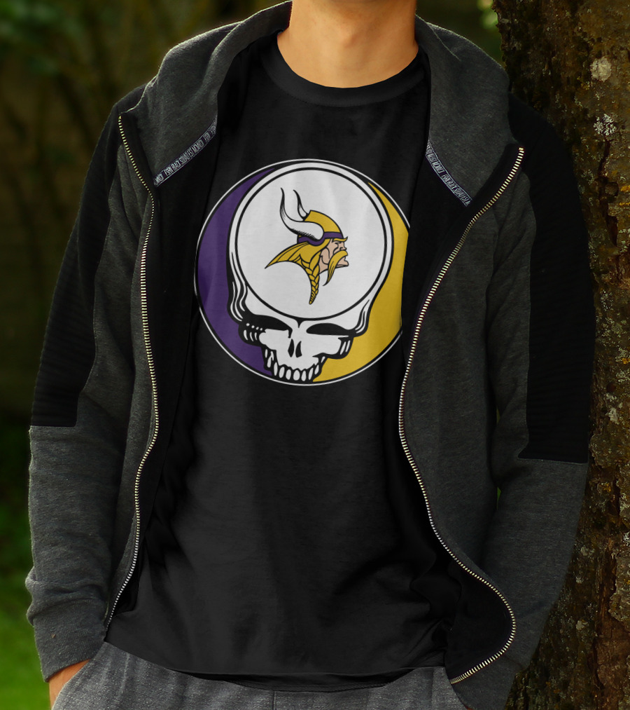 GRATEFUL DEAD Vikings Logo Skull Helmet T-Shirt