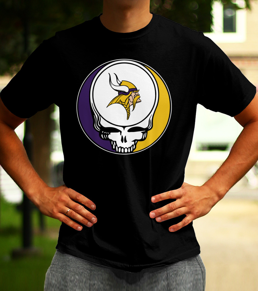 GRATEFUL DEAD Vikings Logo Skull Helmet T-Shirt