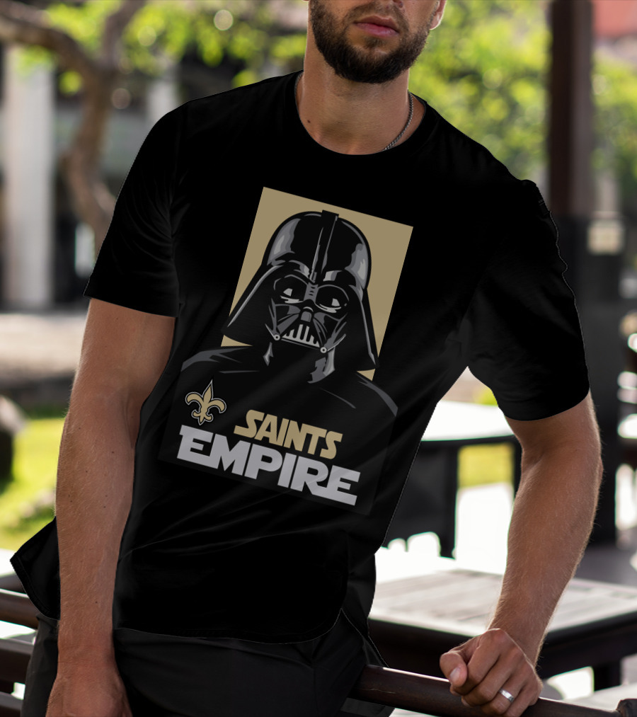 New Orleans Saints Empire Darth Vader Iconic Crossover Football T-Shirt