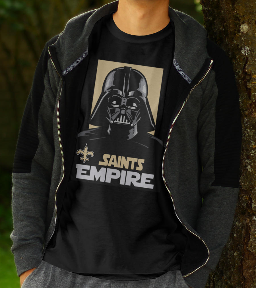 New Orleans Saints Empire Darth Vader Iconic Crossover Football T-Shirt