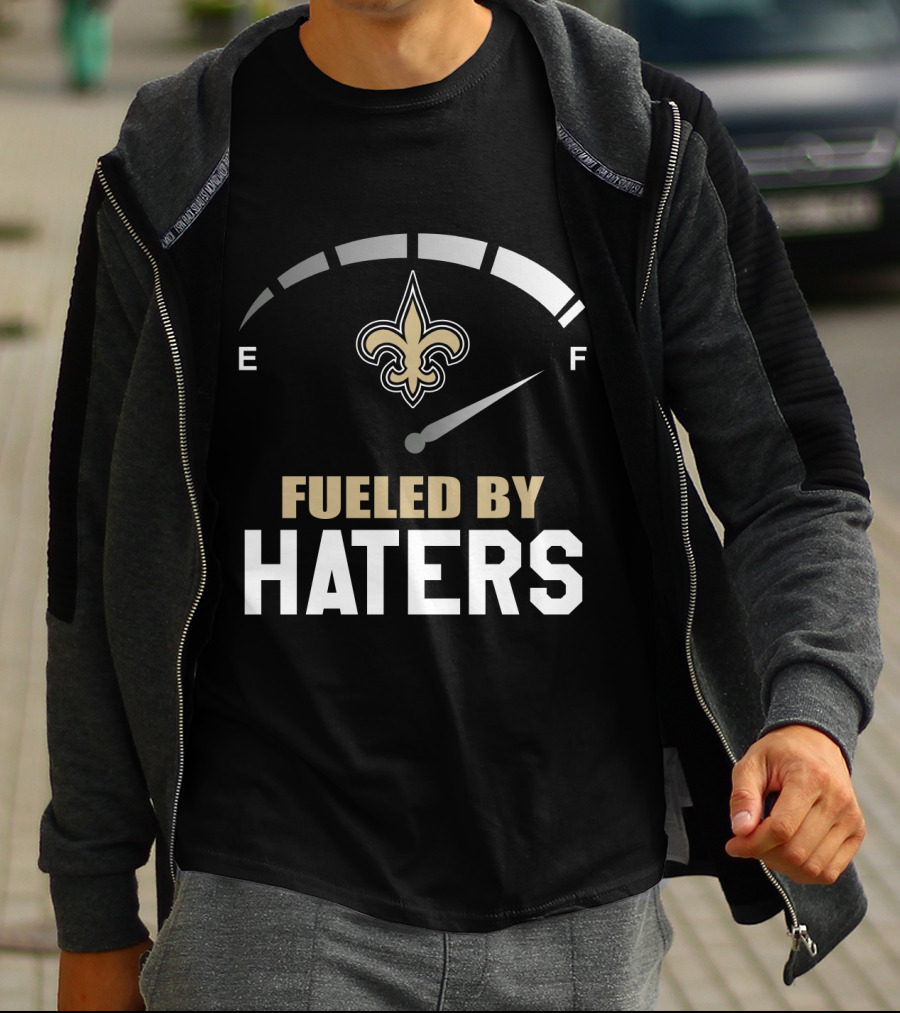 New Orleans Saints Fueled By Haters Fleur-De-Lis Fuel Gauge T-Shirt