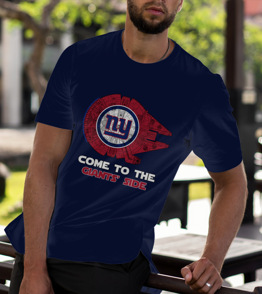 Come To The Giants' Side New York Giants Millennium Falcon T-Shirt