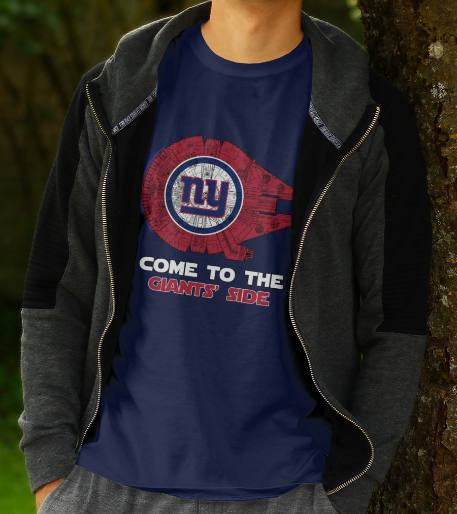Come To The Giants' Side New York Giants Millennium Falcon T-Shirt