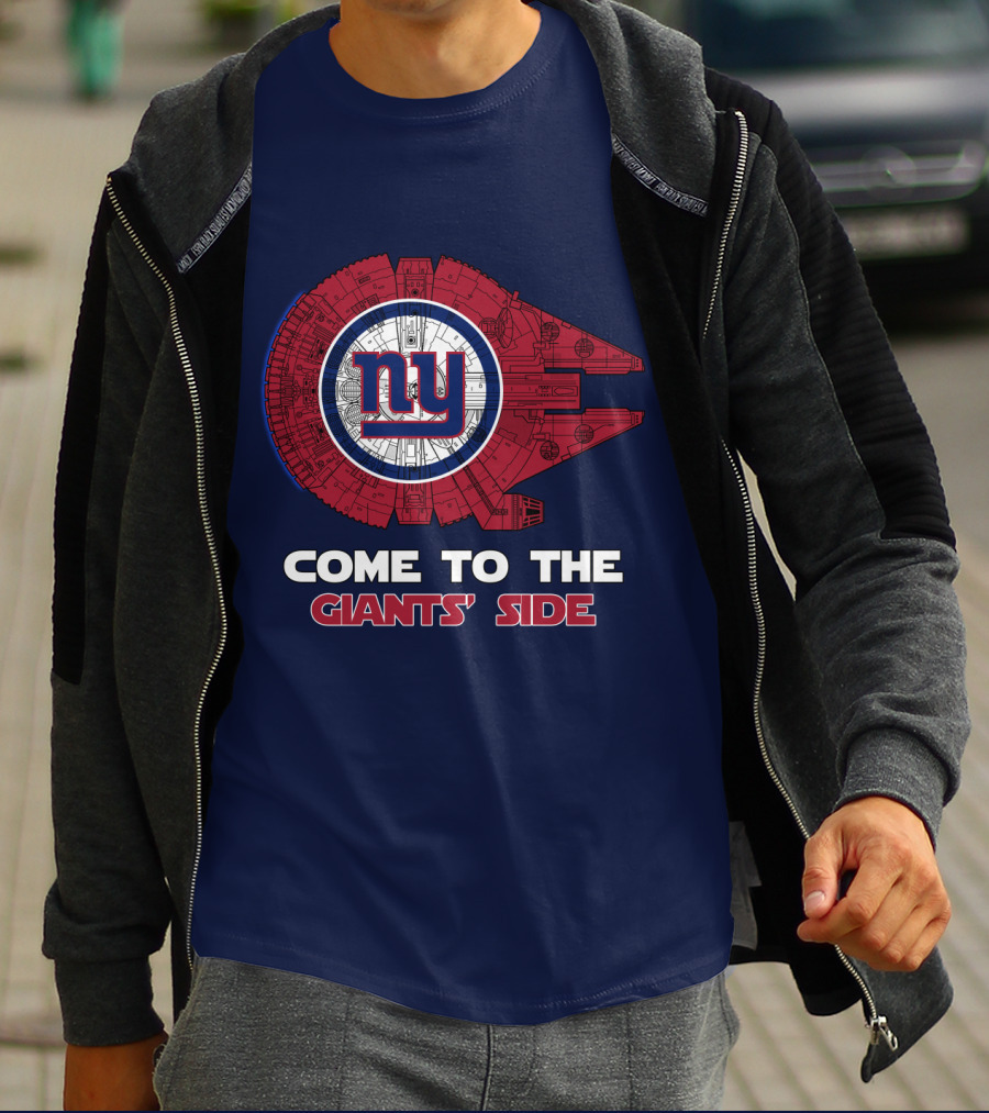 Come To The Giants' Side New York Giants Millennium Falcon T-Shirt
