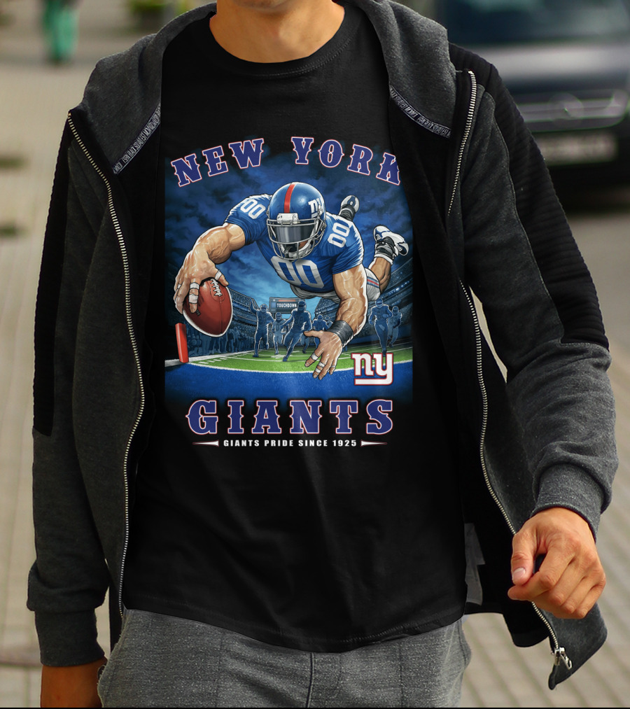New York Giants Pride Since 1925 End Zone Nfl Tocobowl Football Player T-Shirt