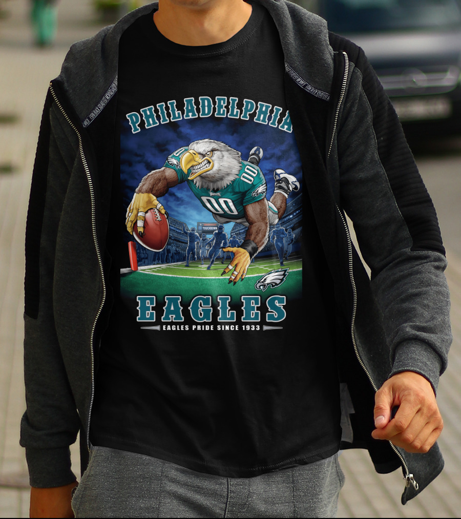 Philadelphia Eagles Pride Since 1933 End Zone Touchdown T-Shirt