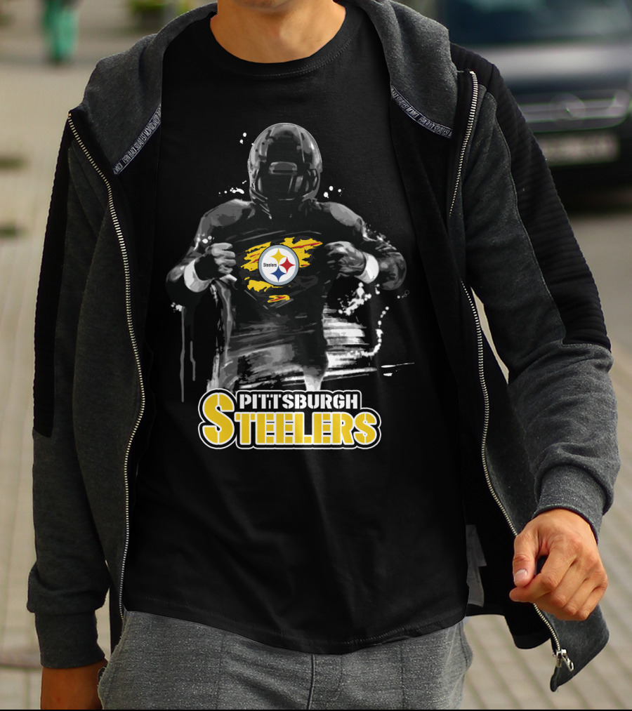Pittsburgh Steelers Superhero Style Emblem Fan Pride T-Shirt