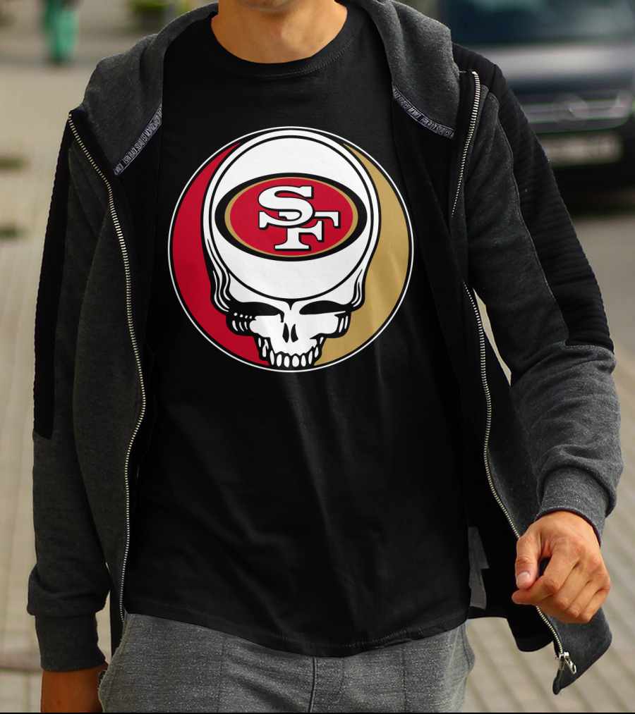 Grateful Dead San Francisco 49ers Skull Logo Combination T-Shirt