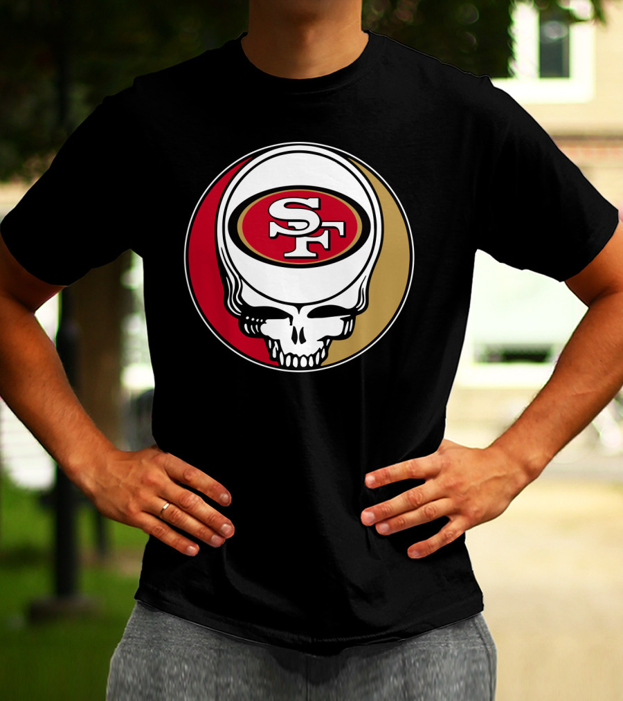 Grateful Dead San Francisco 49ers Skull Logo Combination T-Shirt