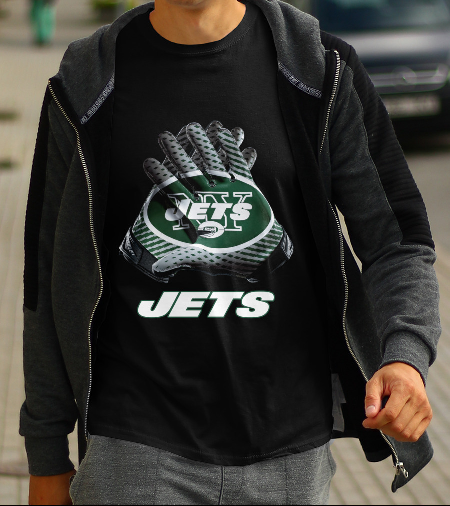 New York Jets Nfl Team Logo Gloves Jets T-Shirt