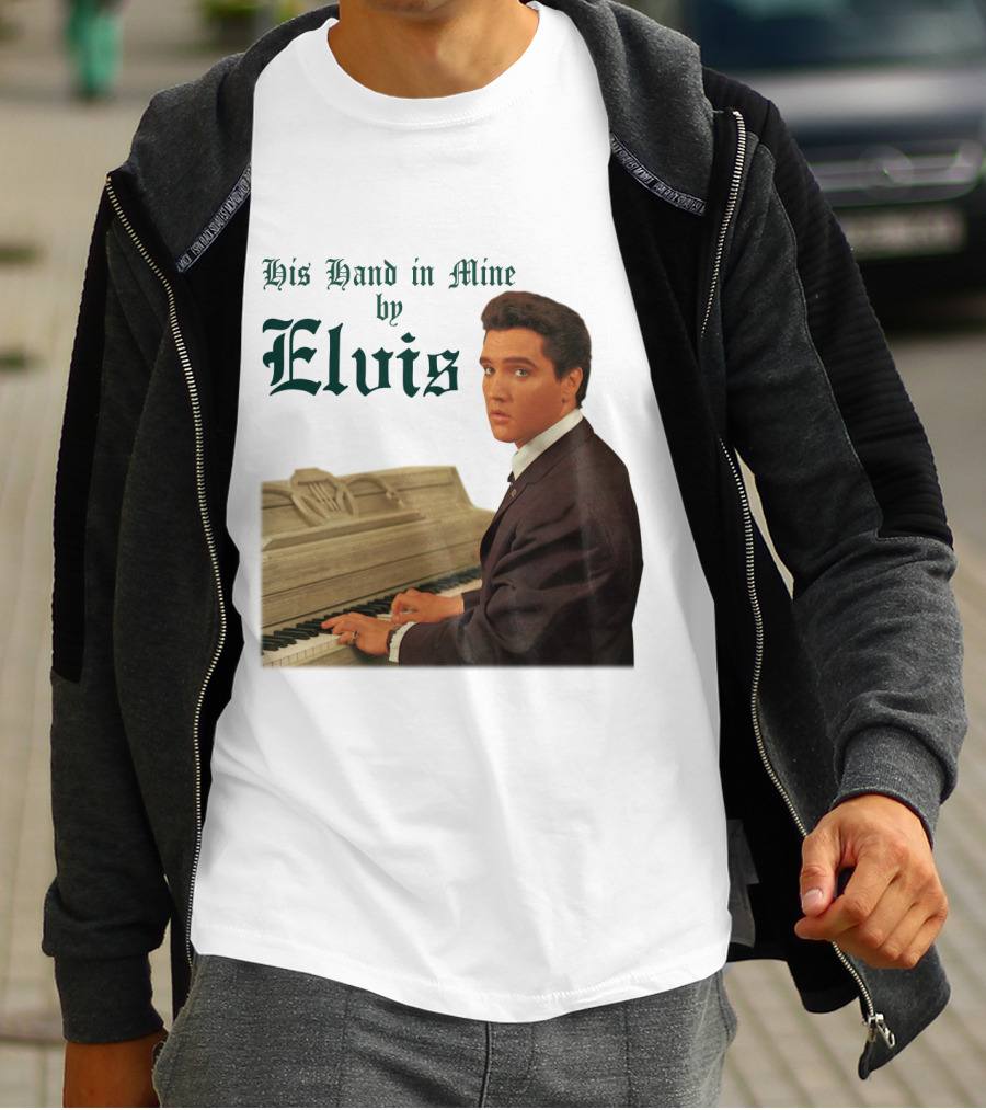 His Hand In Mine By Elvis At Piano T-Shirt