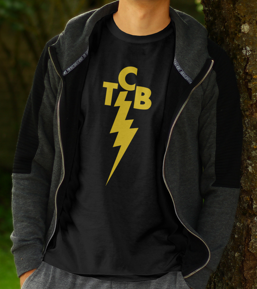 EVPL 15 TCB Taking Care Of Business Lightning Bolt Ringer T-Shirt
