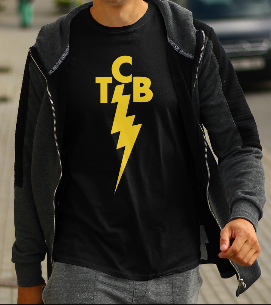 EVPL 15 TCB Taking Care Of Business Lightning Bolt Ringer T-Shirt