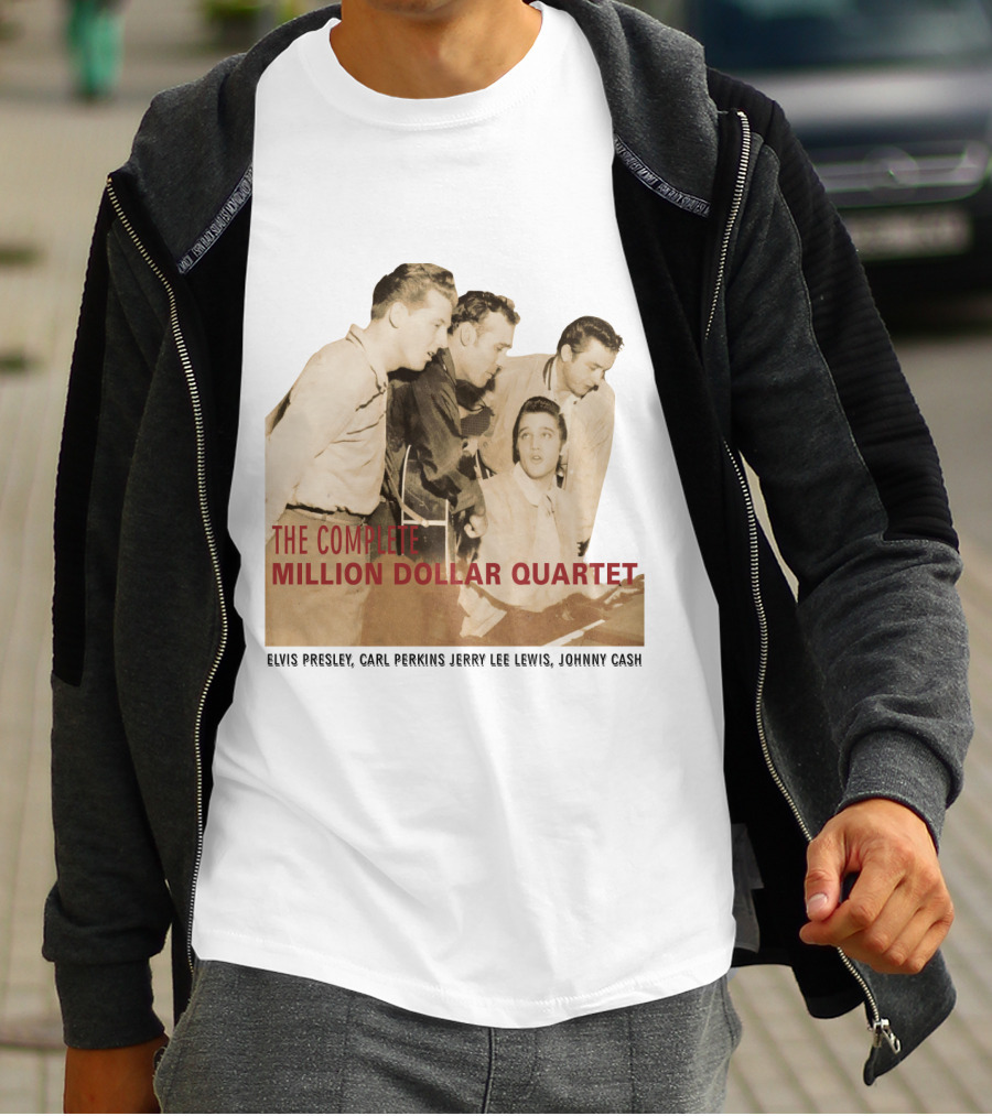 The Complete Million Dollar Quartet Elvis Presley Carl Perkins Jerry Lee Lewis Johnny Cash T-Shirt
