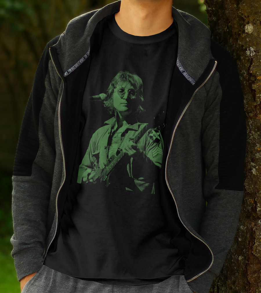 Jln 03 John Lennon Iconic Green Photograph T-Shirt