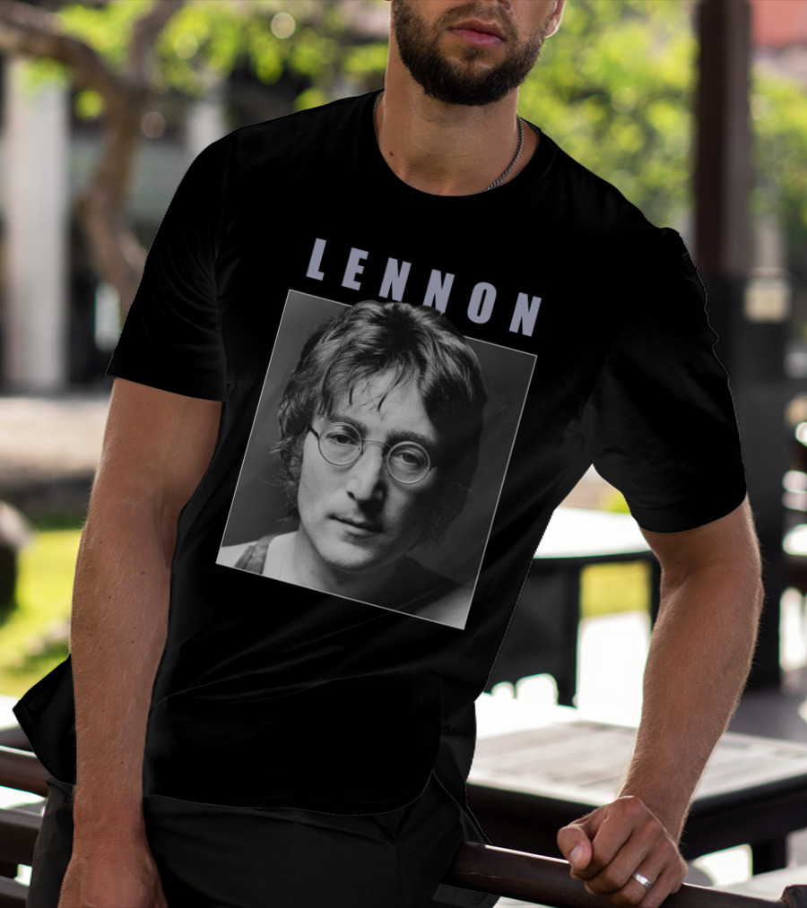 Lennon Black And White Portrait Photography T-Shirt