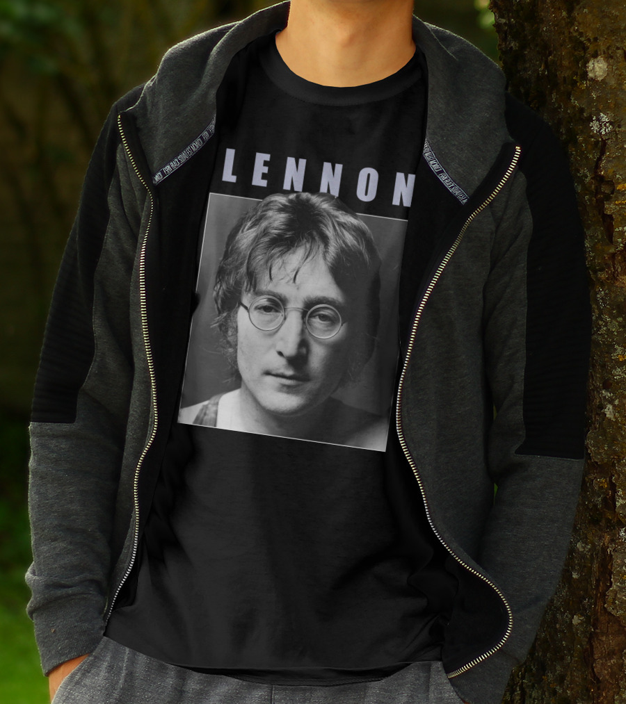 Lennon Black And White Portrait Photography T-Shirt
