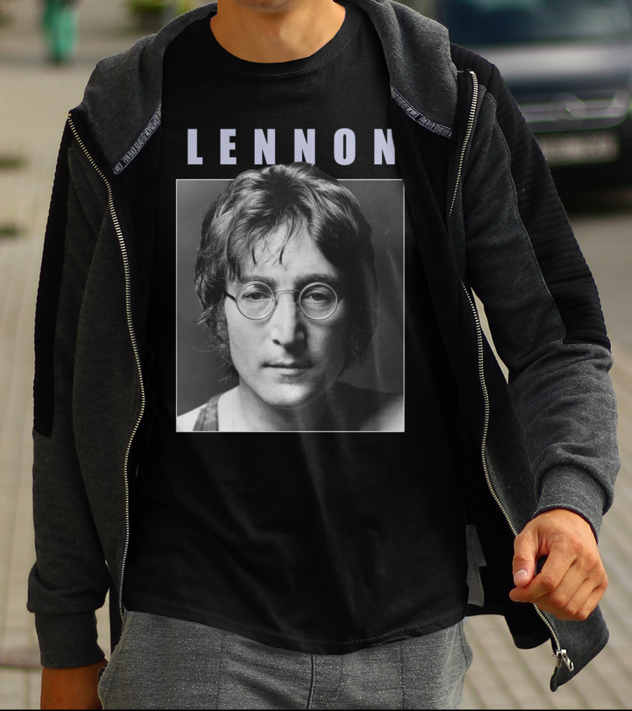 Lennon Black And White Portrait Photography T-Shirt