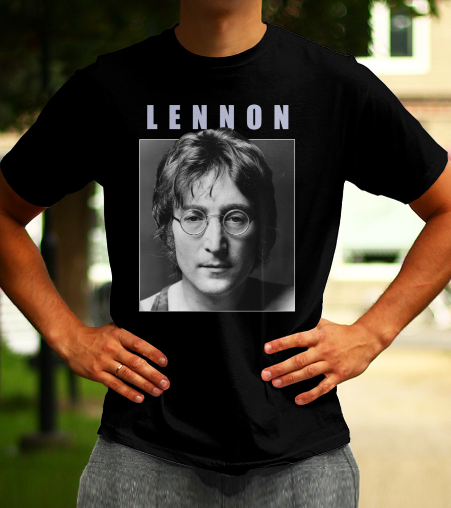 Lennon Black And White Portrait Photography T-Shirt