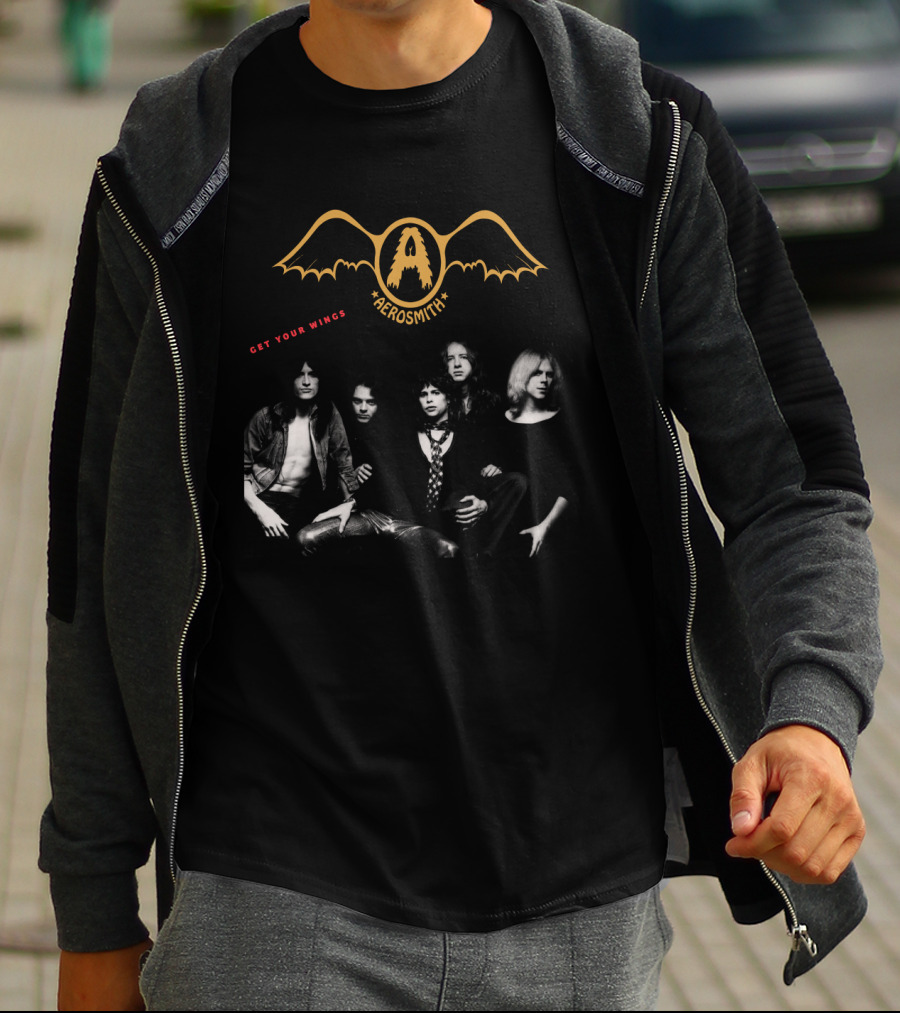 Aerosmith Get Your Wings Classic Band Photo T-Shirt