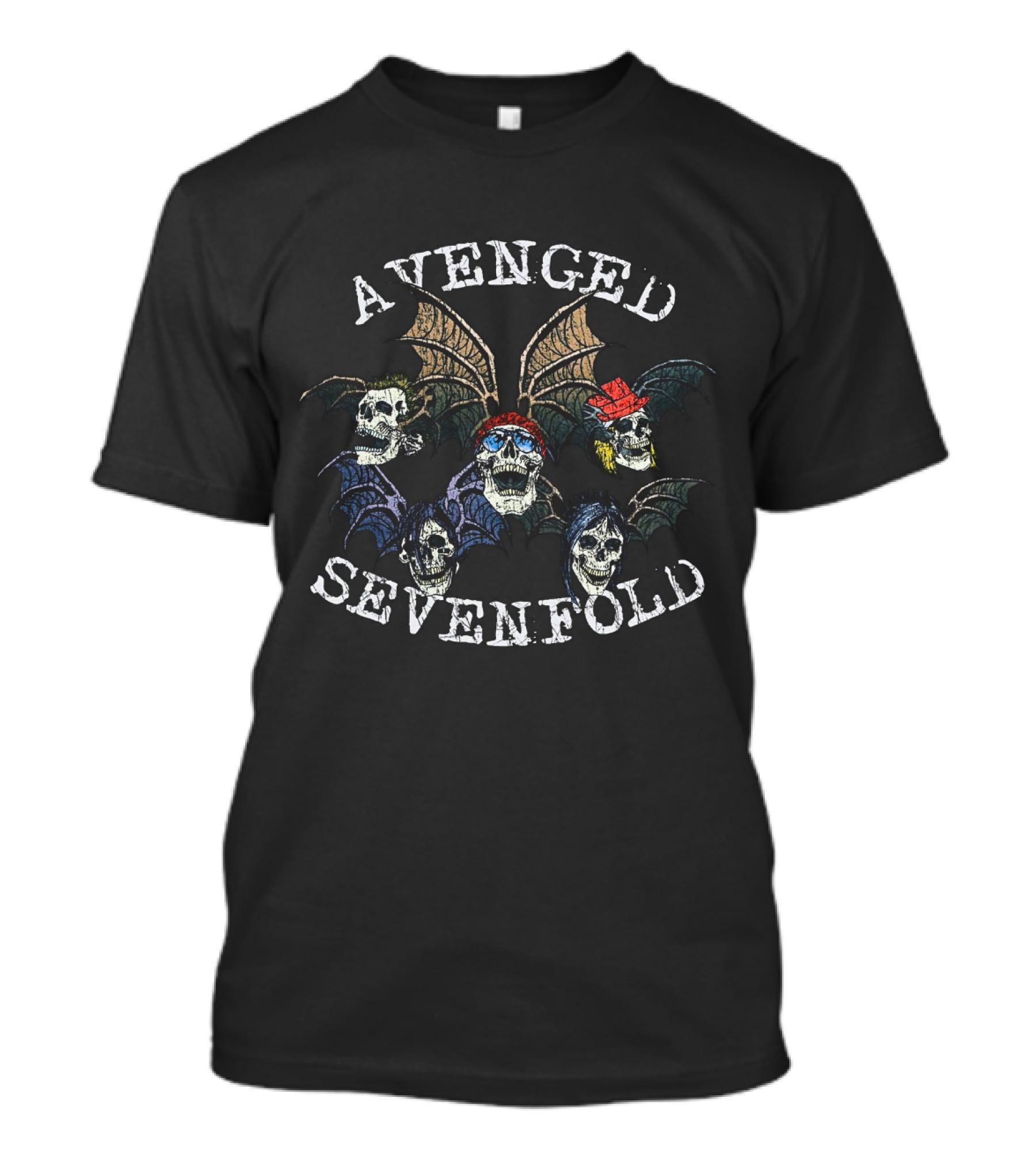 Avenged Sevenfold Skull Bat Wings Artwork T-Shirt