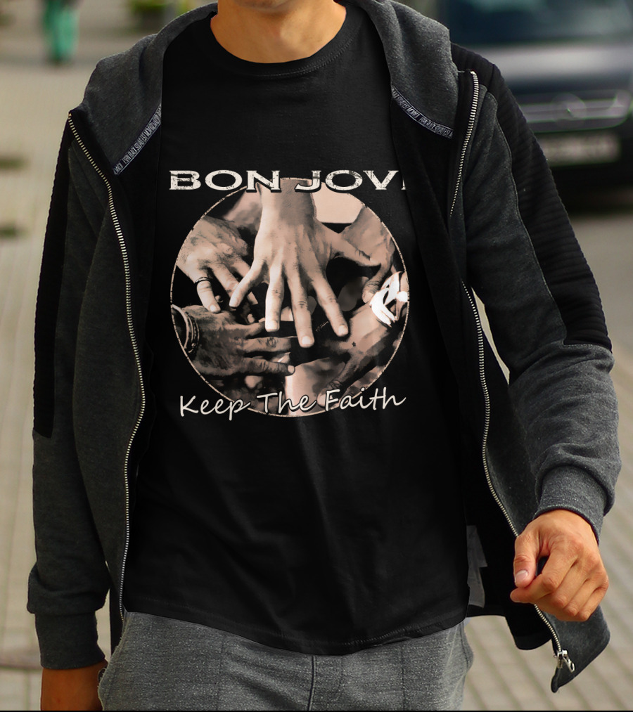 BON JOVI Keep The Faith Hands Circle T-Shirt