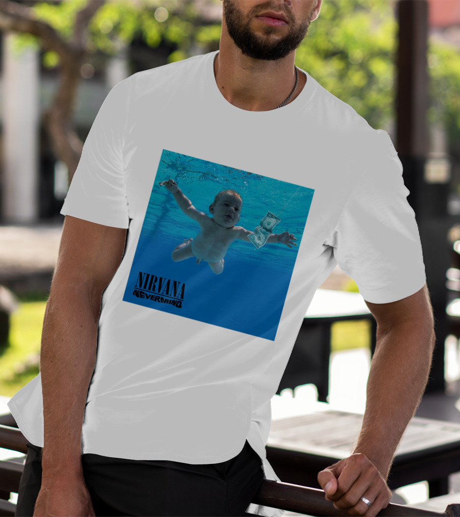 Nirvana Nevermind Album Cover Baby In Pool With Dollar Bill T-Shirt