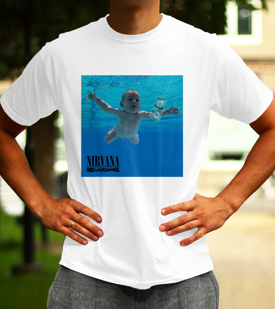 Nirvana Nevermind Album Cover Baby In Pool With Dollar Bill T-Shirt