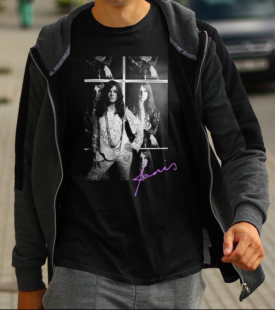 Janis 05 Retro Psychedelic Montage T-Shirt