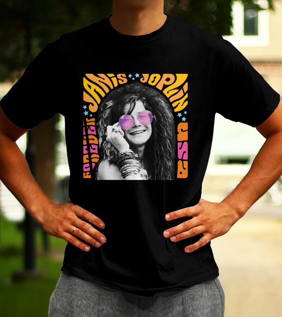 Janis Joplin Forever USA JNJL 09 Postage Stamp T-Shirt