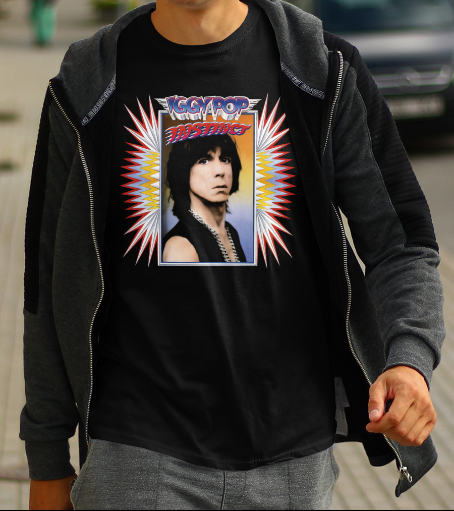Iggy Pop Instinct Album Cover Vintage Style T-Shirt