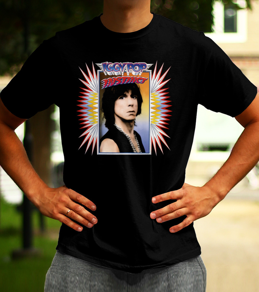 Iggy Pop Instinct Album Cover Vintage Style T-Shirt