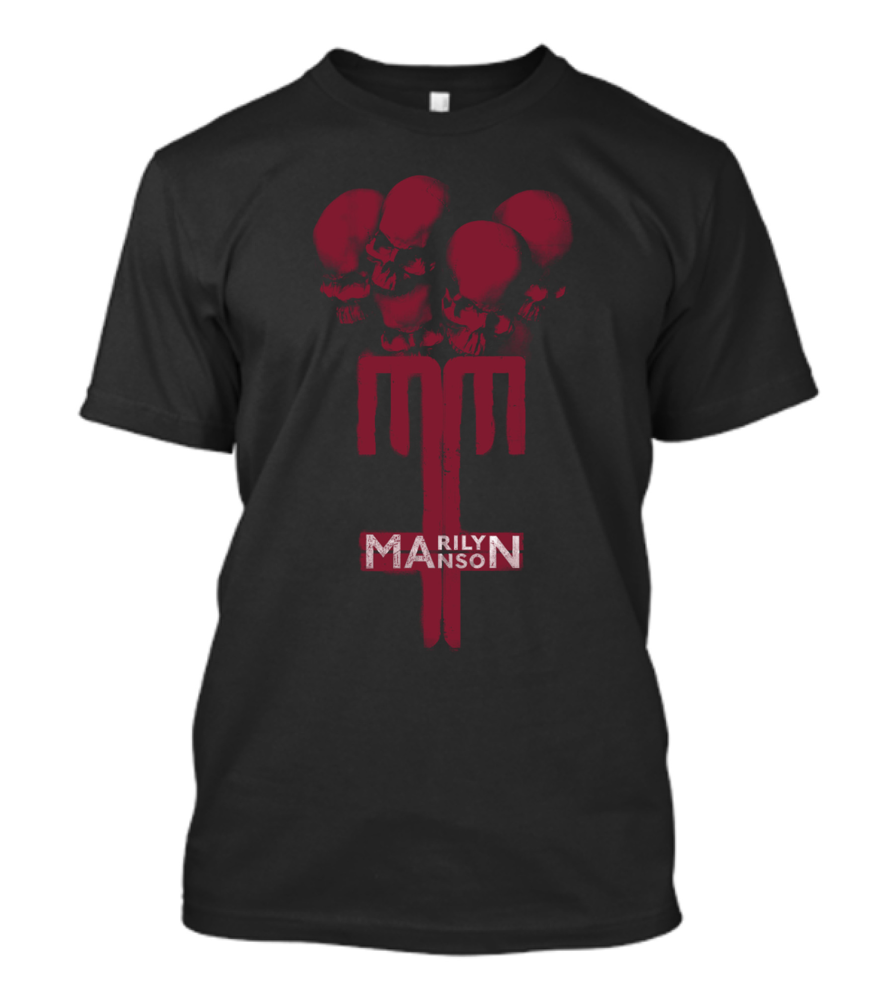 Marilyn Manson Skulls Trident Red Graphic Mms T-Shirt