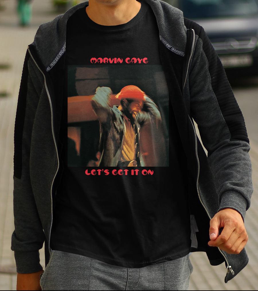 Marvin Gaye Let's Get It On Album Cover Image T-Shirt
