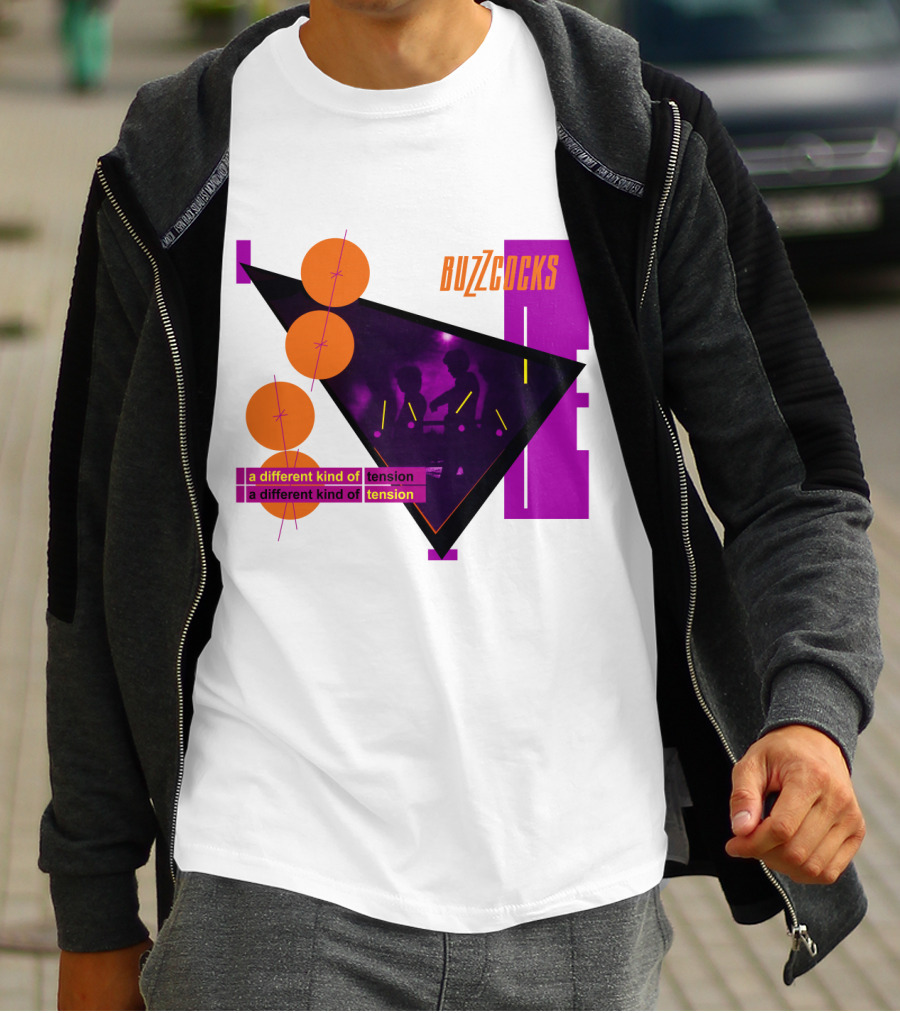Buzzcocks A Different Kind Of Tension BZC 04 Purple Triangle T-Shirt