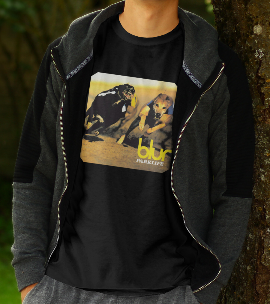 Blur Parklife Racing Dogs Vintage Album Cover T-Shirt