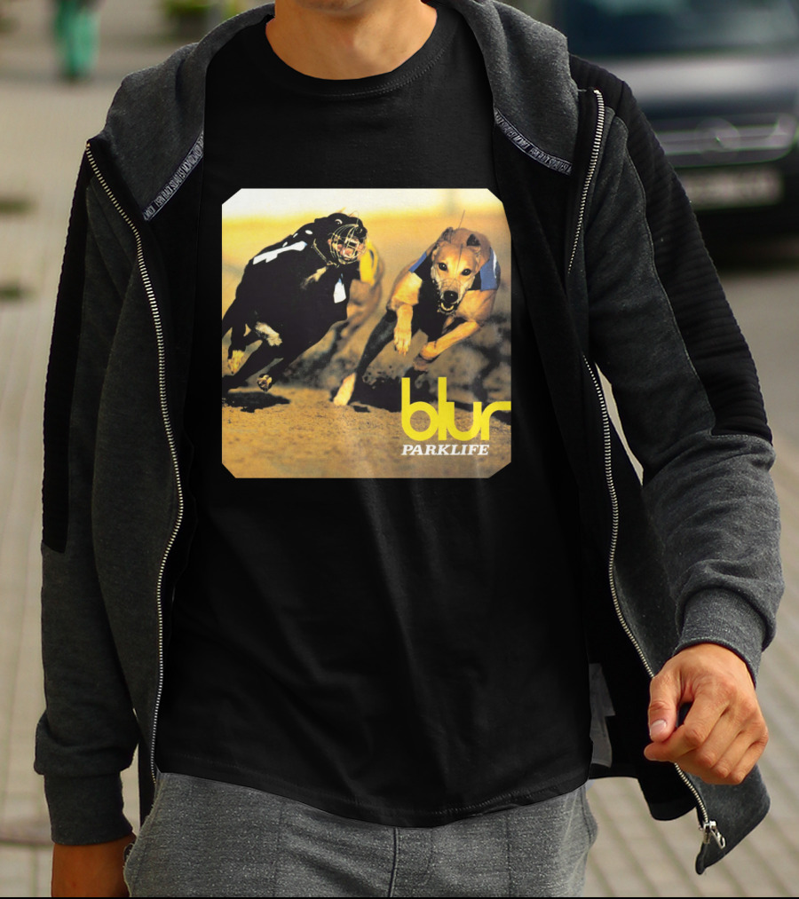 Blur Parklife Racing Dogs Vintage Album Cover T-Shirt