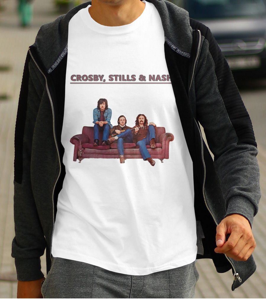 Crosby Stills & Nash On Vintage Couch T-Shirt