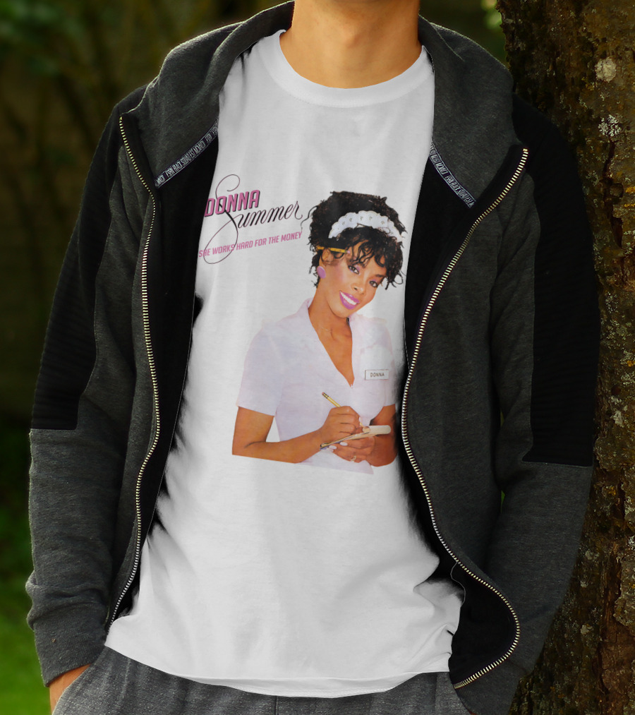 Donna Summer She Works Hard For The Money Waitress 80S Nostalgia T-Shirt