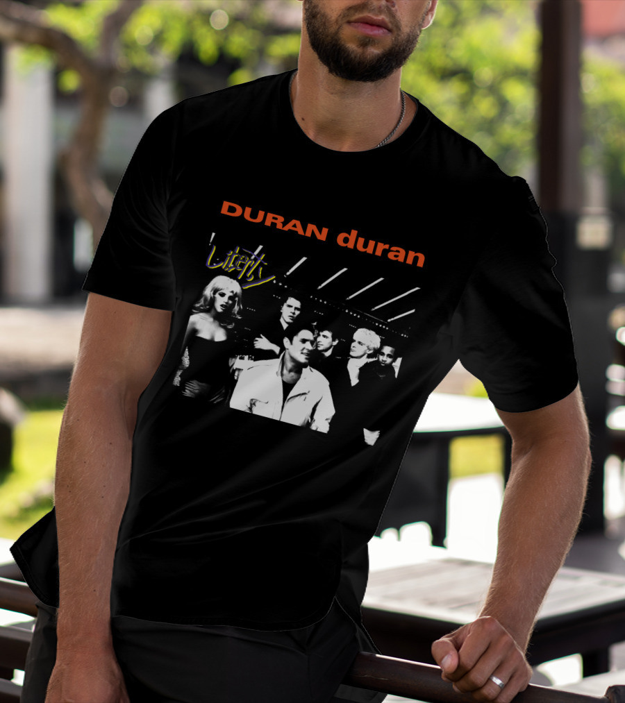 Duran Duran Liberty Album Cover Black And White Group T-Shirt