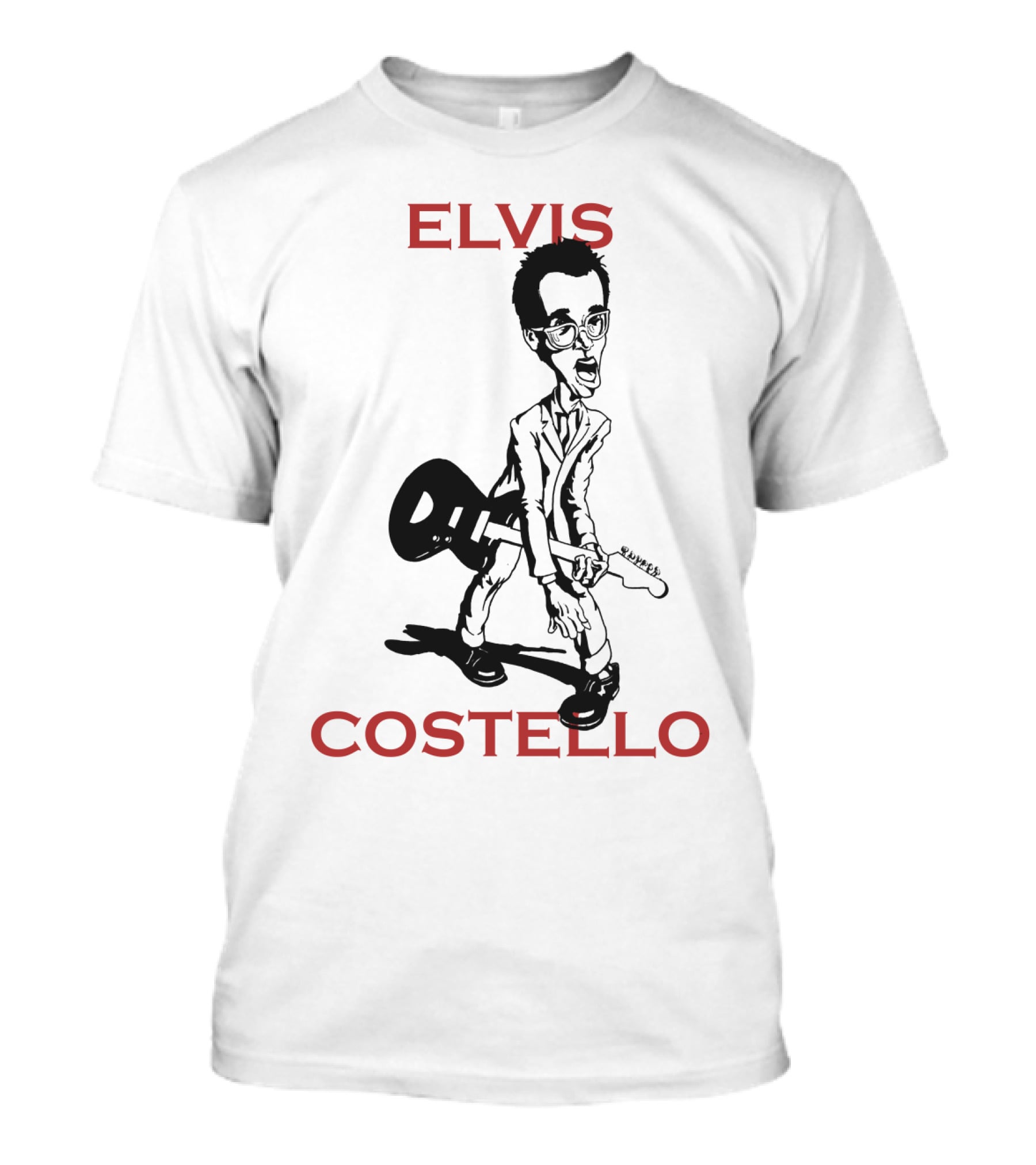 Elvis Costello Caricature With Guitar T-Shirt