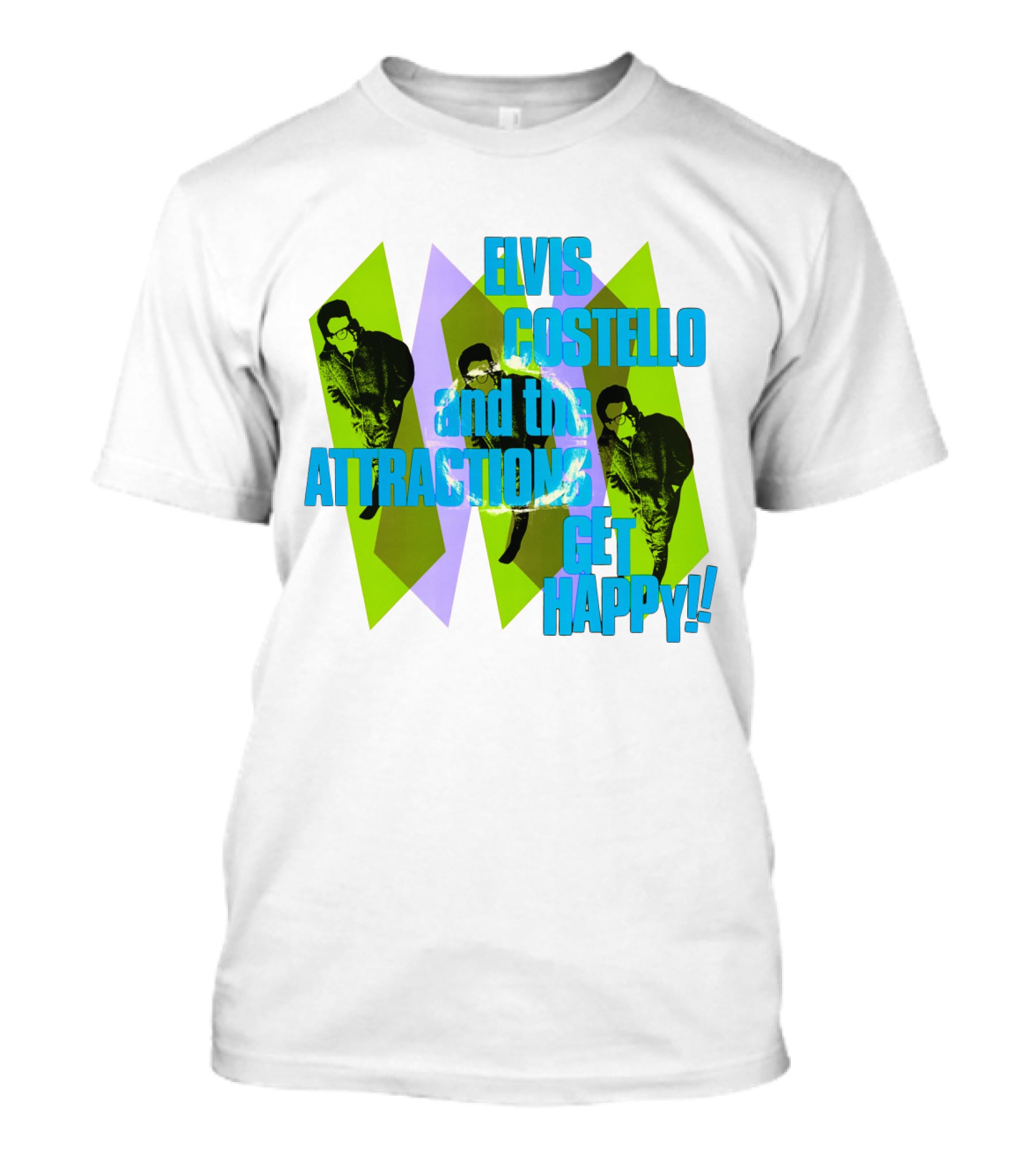 Elvis Costello And The Attractions Get Happy!! Vintage Style Music Poster T-Shirt