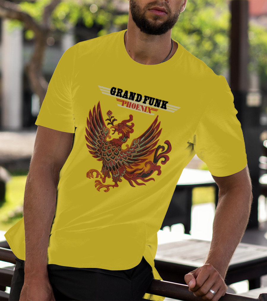 Grand Funk Railroad Phoenix Winged Firebird בשה T-Shirt