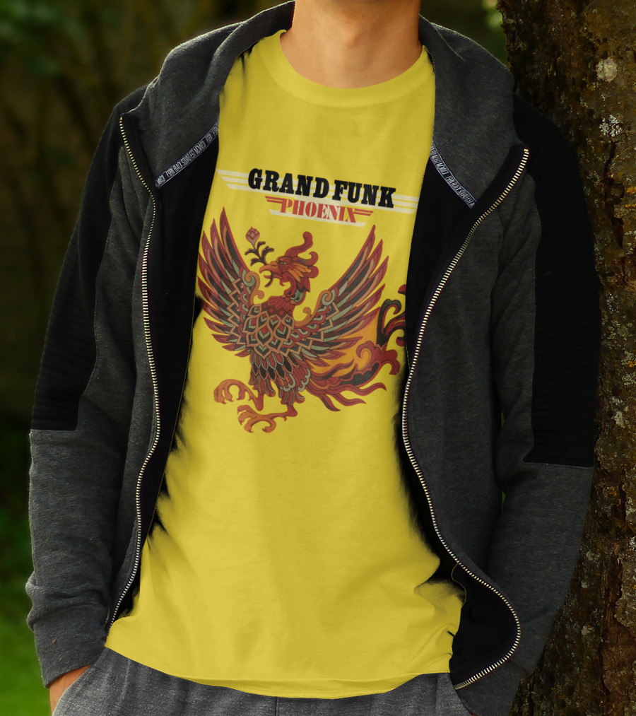 Grand Funk Railroad Phoenix Winged Firebird בשה T-Shirt