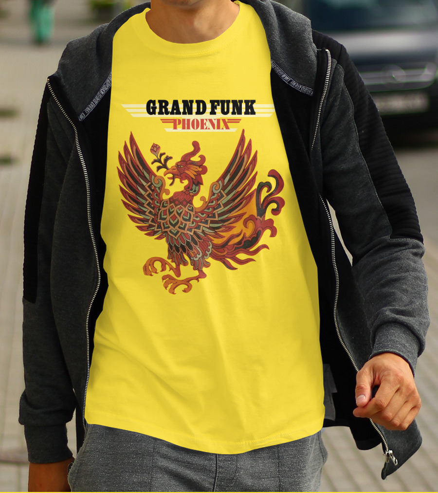 Grand Funk Railroad Phoenix Winged Firebird בשה T-Shirt