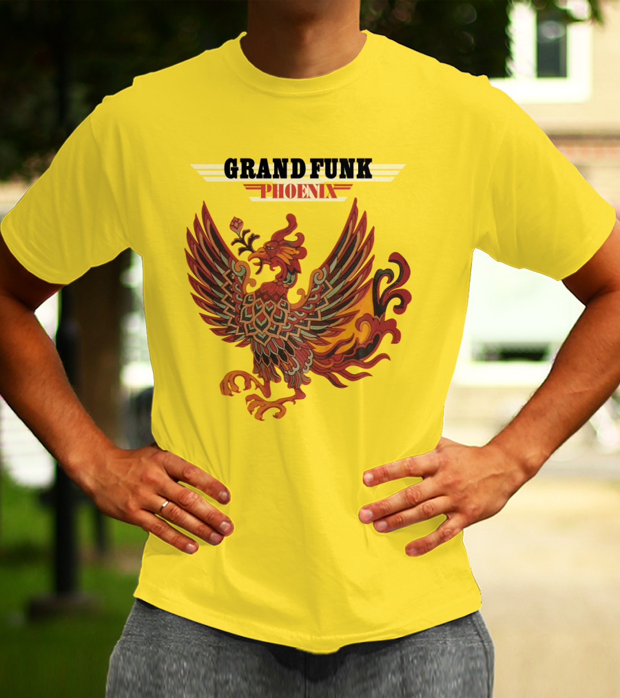 Grand Funk Railroad Phoenix Winged Firebird בשה T-Shirt