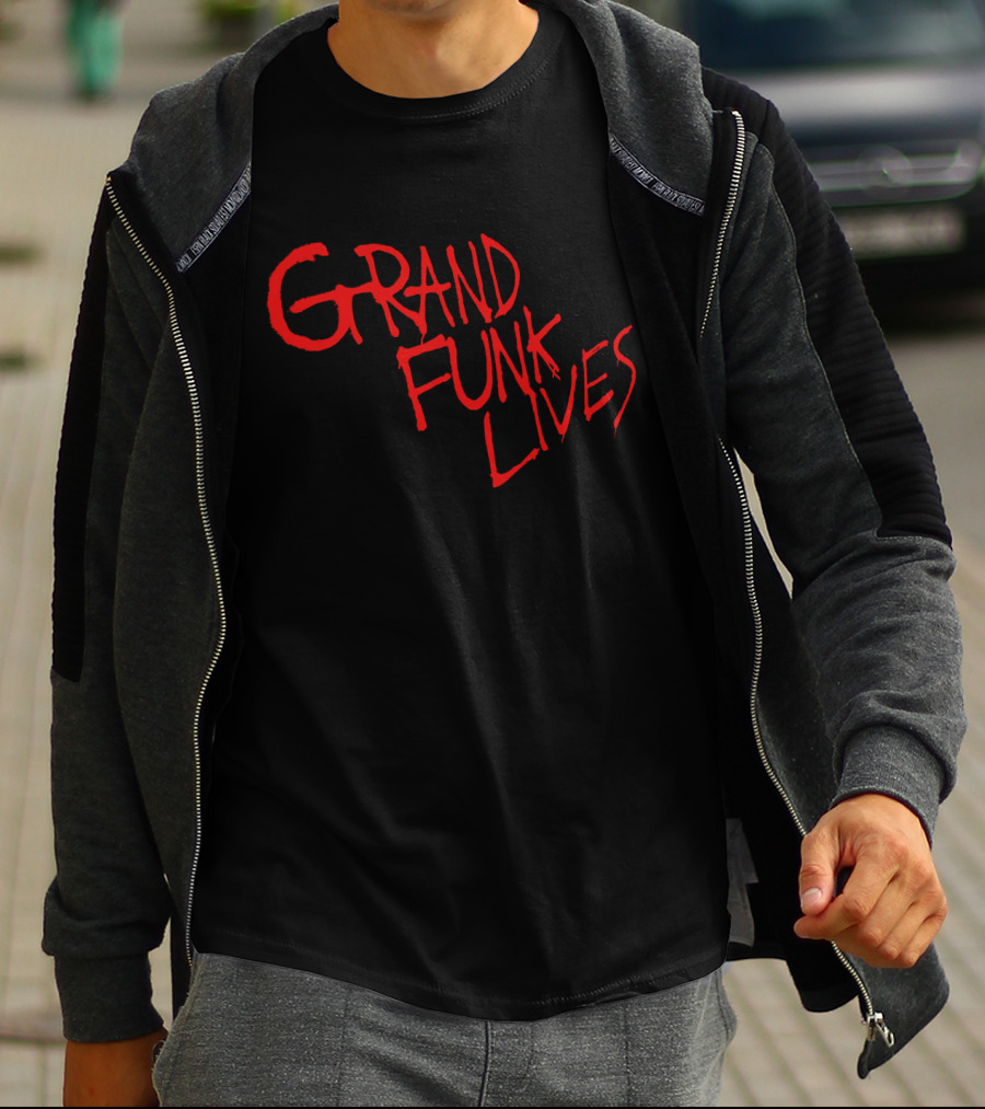 Grand Funk Lives GFR 11 Vintage Rock Band Typography T-Shirt