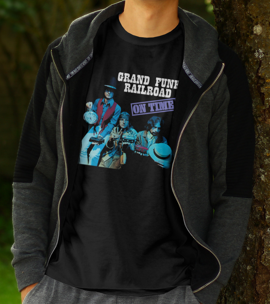 Grand Funk Railroad On Time Album Clock Train Photo T-Shirt