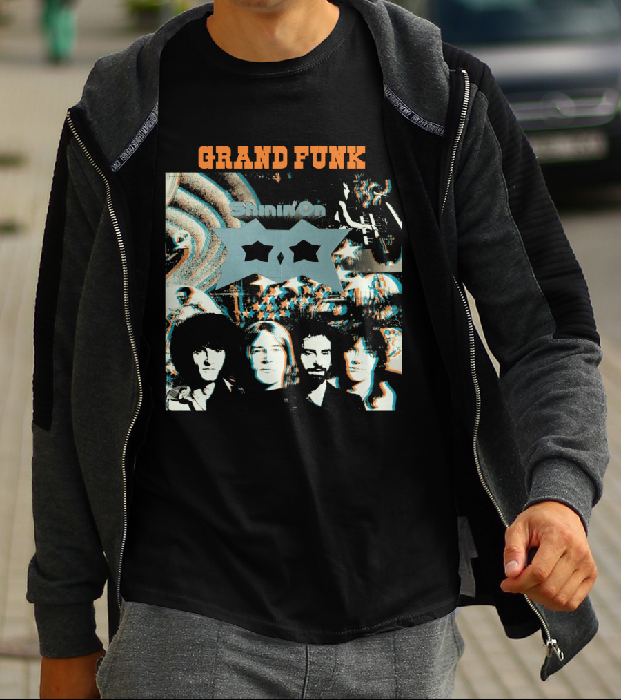Grand Funk Railroad Shinin' On Album Cover Art With Band Members T-Shirt