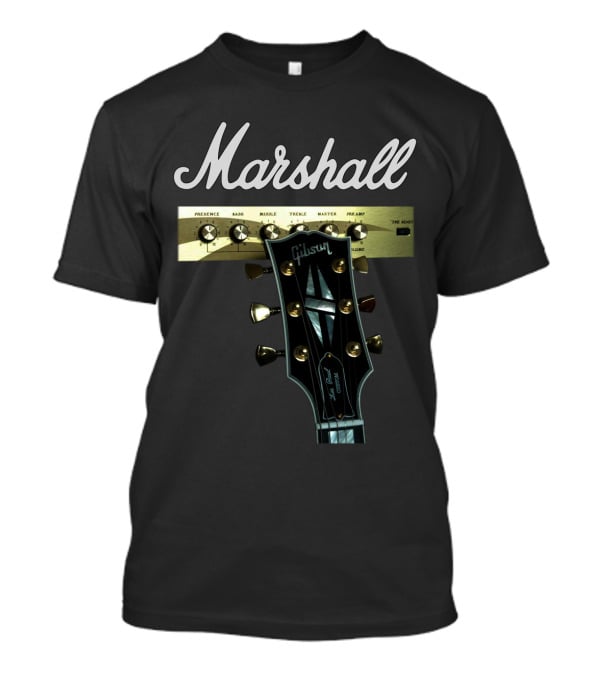 Marshall Amplification Gibson Guitar Headstock Presence Bass Treble Master Peavey T-Shirt